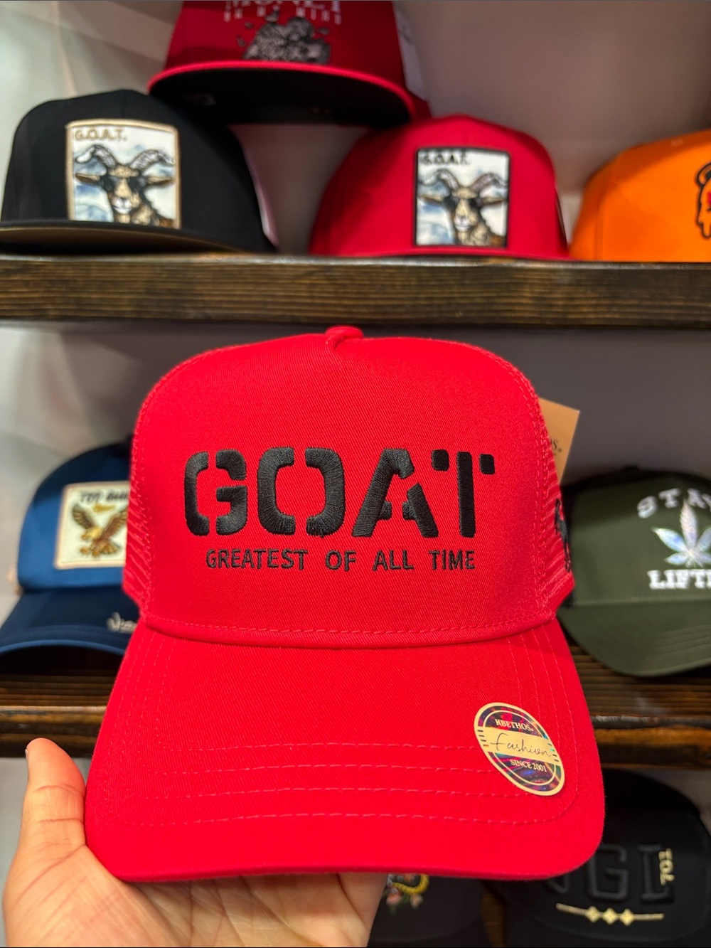 GOAT "Greatest of All Time" Red Trucker Hat